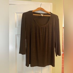 Chico women’s top “ Travelers Collection” Chicos size 3, brown crepe